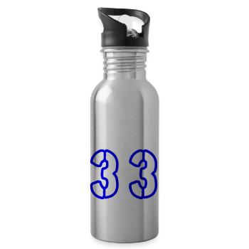 33 Number Symbol - Water bottle with straw - silver - Right