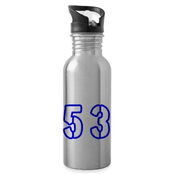 53 Zahl Symbol - Trinkflasche mit integriertem Trinkhalm - Lightsilver - Rechts