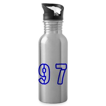 97 Symbole numérique - Gourde avec paille intégrée - argent clair - Droite