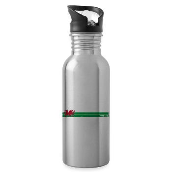 Colwyn Bay Wales Retro Design für Waliser - Trinkflasche mit integriertem Trinkhalm - Lightsilver - Rechts