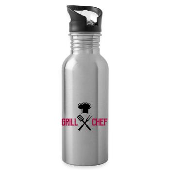 cook, cutlery, grill - Water bottle with straw - silver - Right