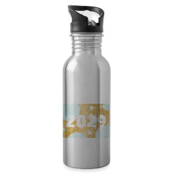 Zahl 2029 - Trinkflasche mit integriertem Trinkhalm - Lightsilver - Rechts