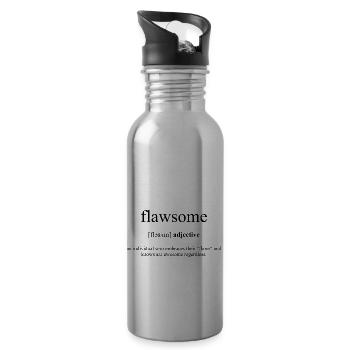 Flawsome Definition Dictionary - Trinkflasche mit integriertem Trinkhalm - Lightsilver - Rechts