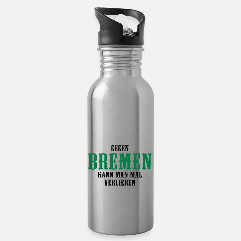Gegen Bremen kann man mal verlieren - Trinkflasche mit integriertem Trinkhalm - Lightsilver