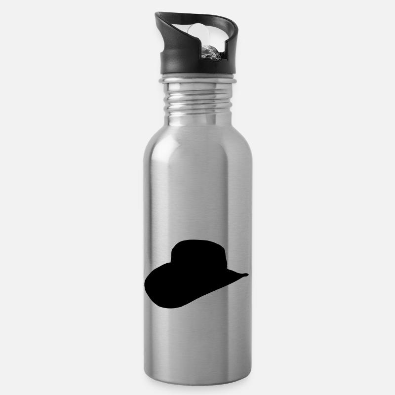 Hat - Water bottle with straw - silver