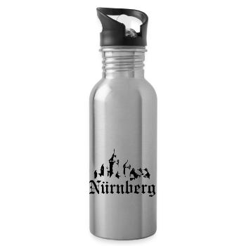 Nürnberg - Trinkflasche mit integriertem Trinkhalm - Lightsilver - Rechts