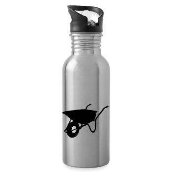Schubkarre - Trinkflasche mit integriertem Trinkhalm - Lightsilver - Rechts
