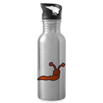 Worm - Water bottle with straw - silver - Right