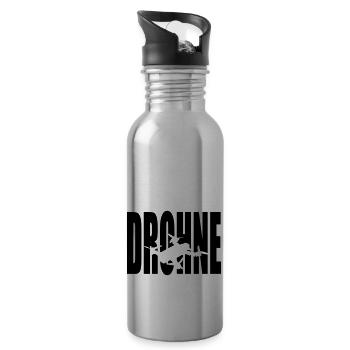 Drohne Text 1 - Trinkflasche mit integriertem Trinkhalm - Lightsilver - Rechts