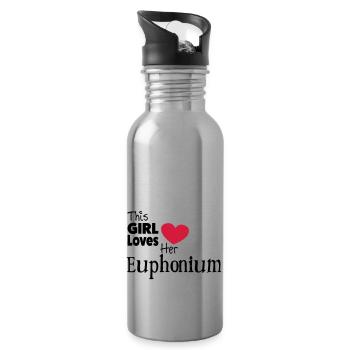 This Girl Loves Her Euphonium - Water bottle with straw - silver - Right