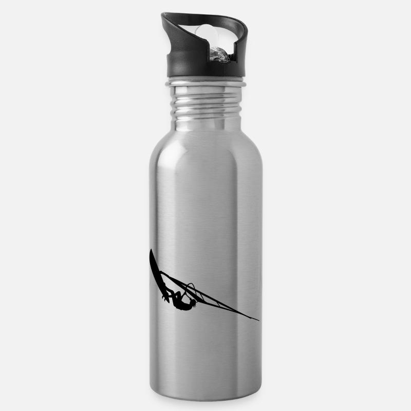 Windsurfer - Trinkflasche mit integriertem Trinkhalm - Lightsilver