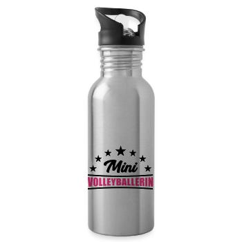 Volleyball Shirt - Mini Volleyballerin Shirt -Team - Trinkflasche mit integriertem Trinkhalm - Lightsilver - Rechts