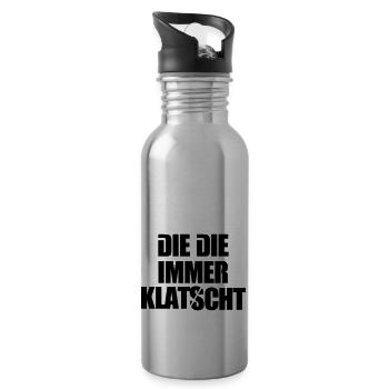 Die die immer klatscht Emma Mdma lustige Sprüche - Trinkflasche mit integriertem Trinkhalm - Lightsilver - Rechts