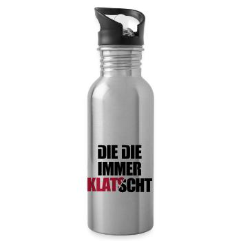 Die immer klatscht Mdma Emma Festival Afterhours - Trinkflasche mit integriertem Trinkhalm - Lightsilver - Rechts