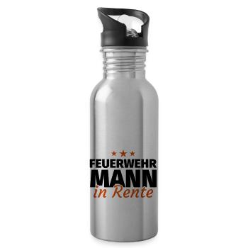 Feuerwehrmann Rente - Trinkflasche mit integriertem Trinkhalm - Lightsilver - Rechts