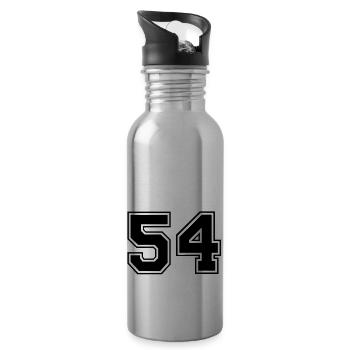 54 - Water bottle with straw - silver - Right
