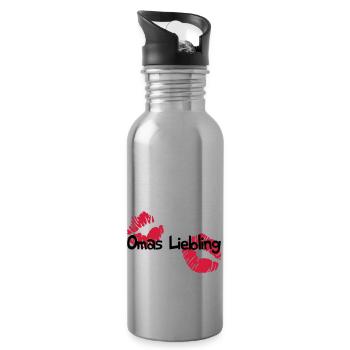 Omas Liebling - Trinkflasche mit integriertem Trinkhalm - Lightsilver - Rechts