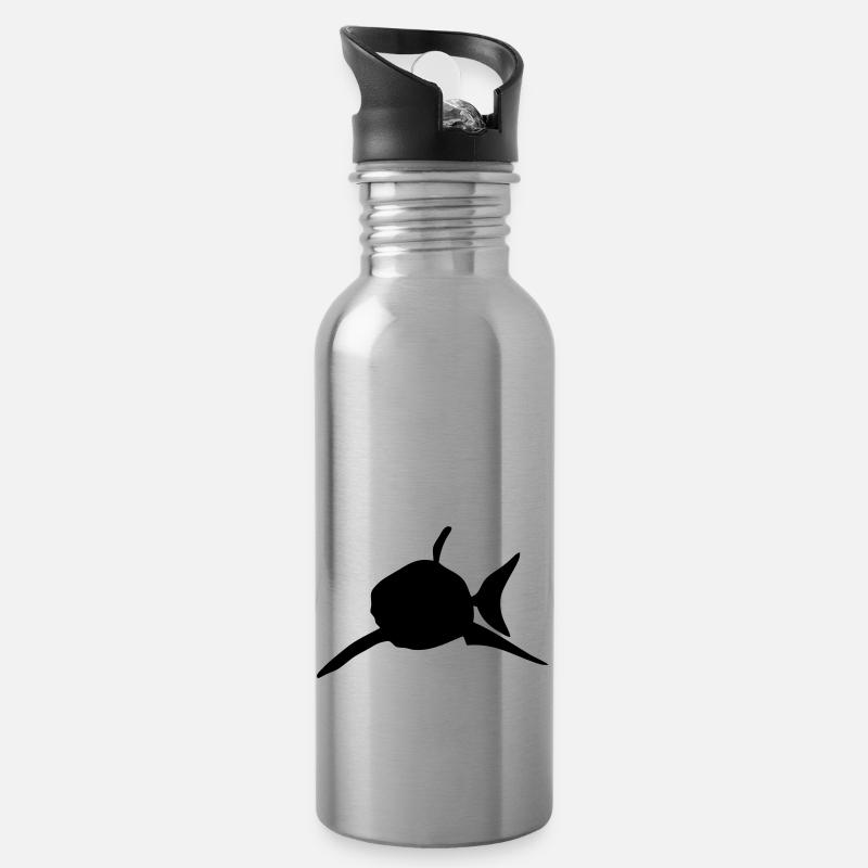 Hai Hai Silhouette Schatten Shadow2 - Trinkflasche mit integriertem Trinkhalm - Lightsilver