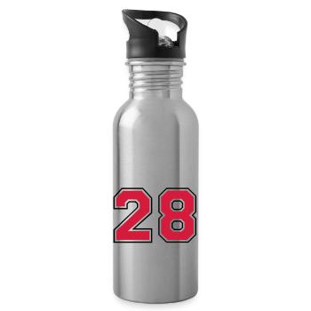 28__f2 - Trinkflasche mit integriertem Trinkhalm - Lightsilver - Rechts
