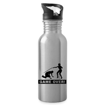 stag night - Water bottle with straw - silver - Right