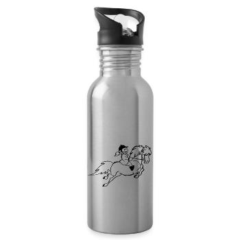 Poney - Gourde avec paille intégrée - argent clair - Droite