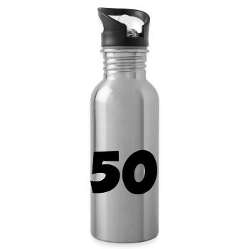 50 - Water bottle with straw - silver - Right