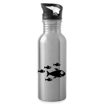Fish Swarm - Trinkflasche mit integriertem Trinkhalm - Lightsilver - Rechts