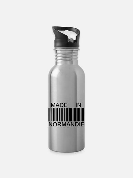 Made in Normandie - Gourde avec paille intégrée - argent clair
