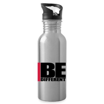 Cool Be Different Logo - Gourde avec paille intégrée - argent clair - Droite