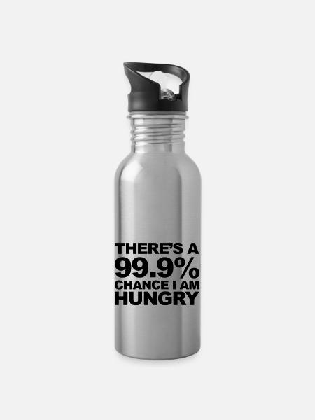 Hungry - Gourde avec paille intégrée - argent clair