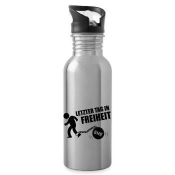 Letzter Tag in Freiheit - Trinkflasche mit integriertem Trinkhalm - Lightsilver - Rechts
