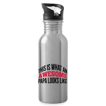 Papa - Water bottle with straw - silver - Right