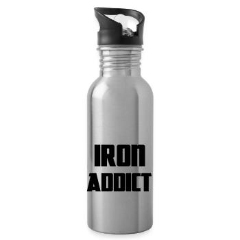 Iron - Water bottle with straw - silver - Right