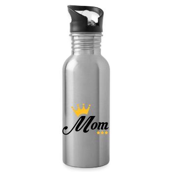 Mum / Mom / Baby / Mummy / Mother's day / Birth - Water bottle with straw - silver - Right