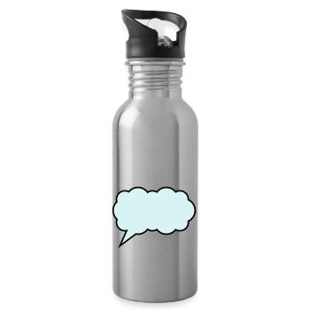 sprechblase cloud - Trinkflasche mit integriertem Trinkhalm - Lightsilver - Rechts
