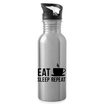 Kaffee - Trinkflasche mit integriertem Trinkhalm - Lightsilver - Rechts