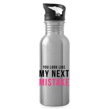 You look like my next mistake - Trinkflasche mit integriertem Trinkhalm - Lightsilver - Rechts