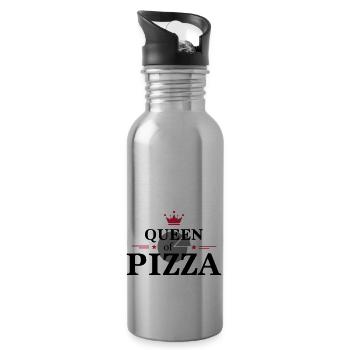 Reine de la pizza - Gourde avec paille intégrée - argent clair - Droite
