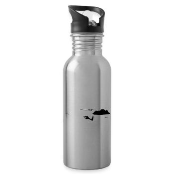 Segelflugzeug Segelfliegen Segelflieger - Trinkflasche mit integriertem Trinkhalm - Lightsilver - Rechts