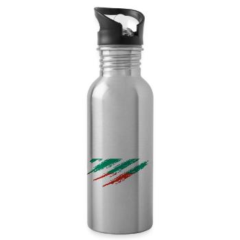 Bulgarien Flagge Bulgarische Fahne Goldstrand - Trinkflasche mit integriertem Trinkhalm - Lightsilver - Rechts