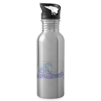 Waves only - Water bottle with straw - silver - Right