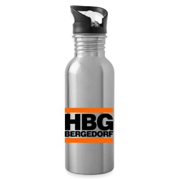 Hamburg Bergedorf (HBG Bergedorf) - Trinkflasche mit integriertem Trinkhalm - Lightsilver - Rechts