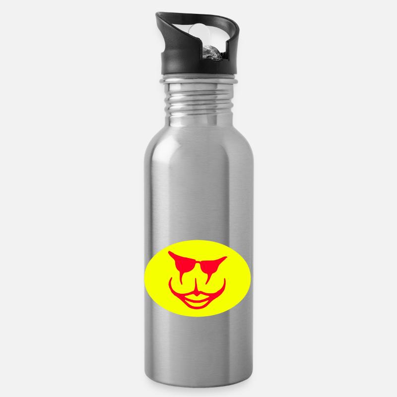Été - Gourde avec paille intégrée - argent clair