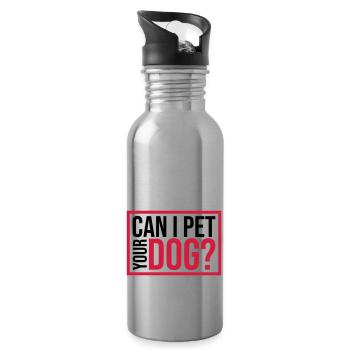 Caressez votre chien en disant - Gourde avec paille intégrée - argent clair - Droite