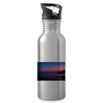 Îles Sanguinaires at sunset - Water bottle with straw - silver - Right
