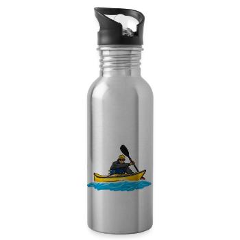 Kajak Fahrer - Trinkflasche mit integriertem Trinkhalm - Lightsilver - Rechts