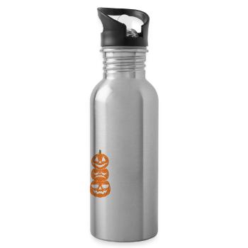 It's Never Too Late For Halloween Funny Pumpkin - Trinkflasche mit integriertem Trinkhalm - Lightsilver - Rechts