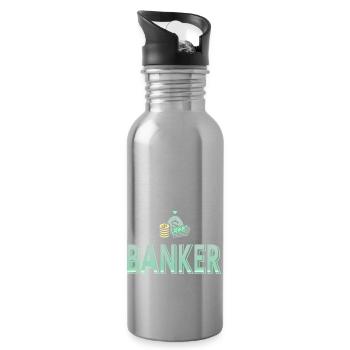 Awesome Heartbeat Of A Banker conçoit un t-shirt - Gourde avec paille intégrée - argent clair - Droite