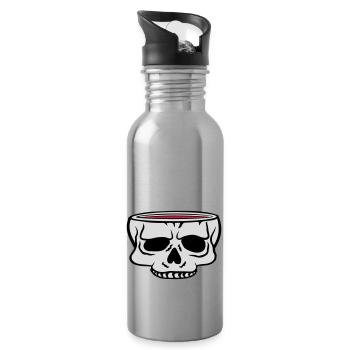 Cartoon Skull Cup Horreur - Gourde avec paille intégrée - argent clair - Droite