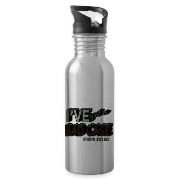 Dinosaur Fan Sayings Dino Bike Moon - Water bottle with straw - silver - Right